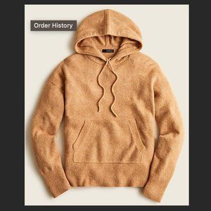 J. Crew Hooded Sweater Super Soft Yarn Heather Camel Size Small NWT